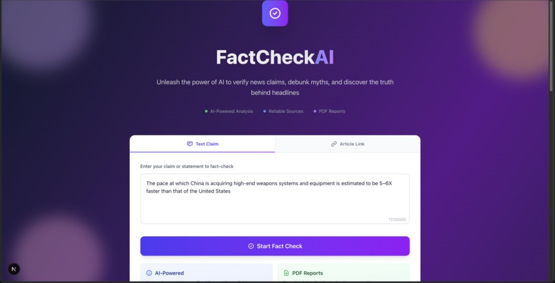 FactCheck AI – screenshot 4
