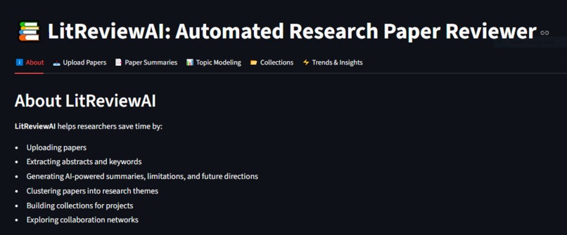 LitReviewAI: Automated Research Paper Reviewer – screenshot 1