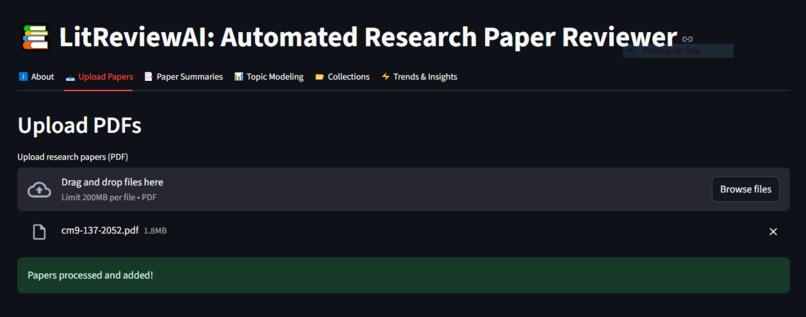 LitReviewAI: Automated Research Paper Reviewer – screenshot 2