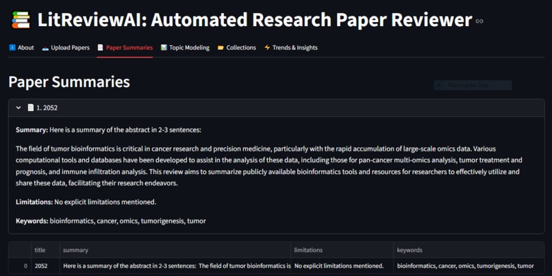 LitReviewAI: Automated Research Paper Reviewer – screenshot 3