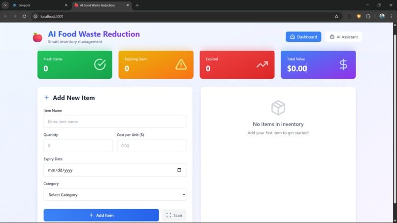 Food waste  Management Using Ai Agent  – screenshot 1