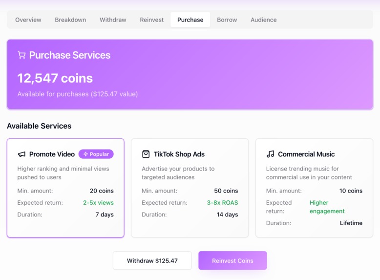 TikTok Creator Coin Economy – screenshot 5