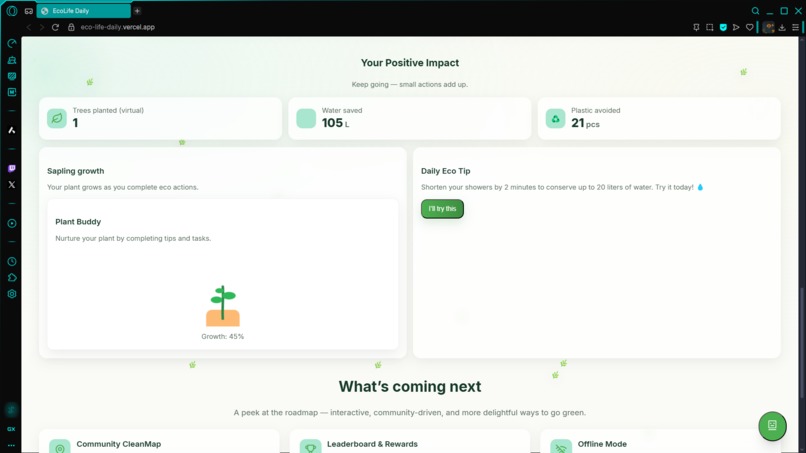 EcoLife Daily: AI Gamified Habit Tracker for Sustainability – screenshot 3