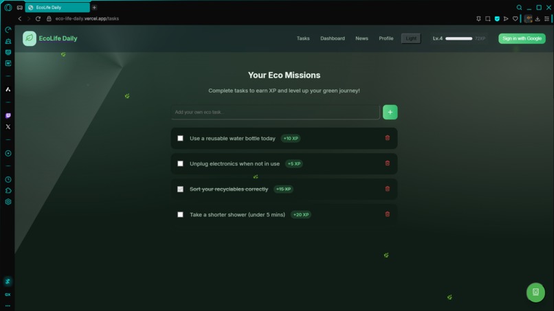 EcoLife Daily: AI Gamified Habit Tracker for Sustainability – screenshot 5