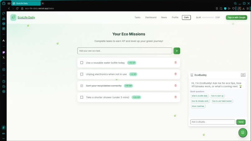 EcoLife Daily: AI Gamified Habit Tracker for Sustainability – screenshot 8