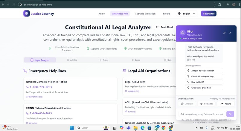 Justice Journey: AI- Legal Analyser – screenshot 1