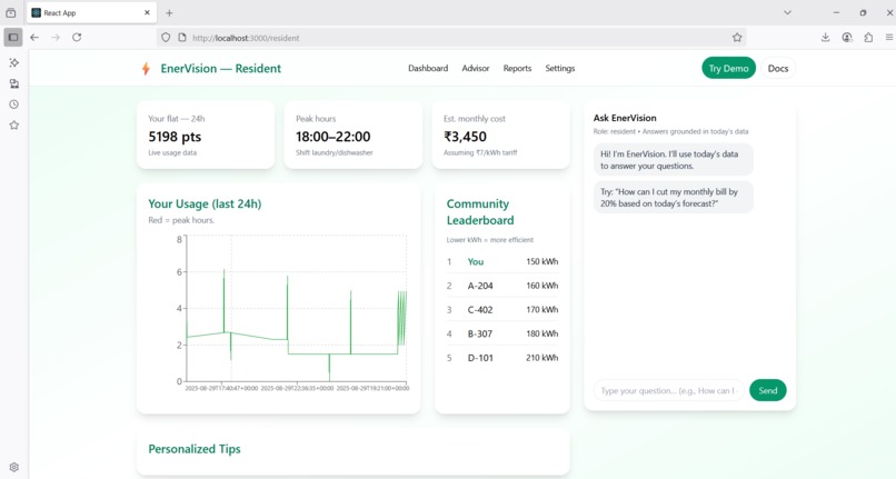 EnerVision - AI Energy Forecasting for Indian Buildings – screenshot 2
