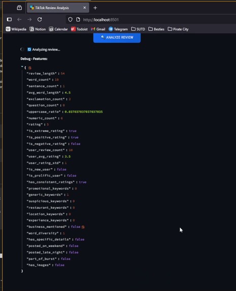 TikTok Review Analysis - AI-Powered Fake Review Detection – screenshot 1