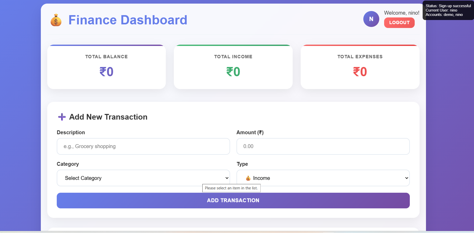 Finance Tracker | Devpost