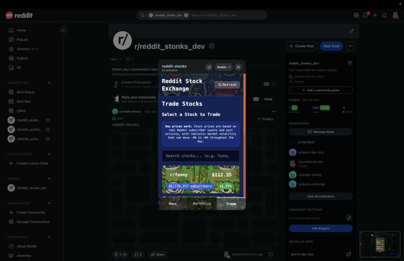 Reddit Stock Exchange – screenshot 1