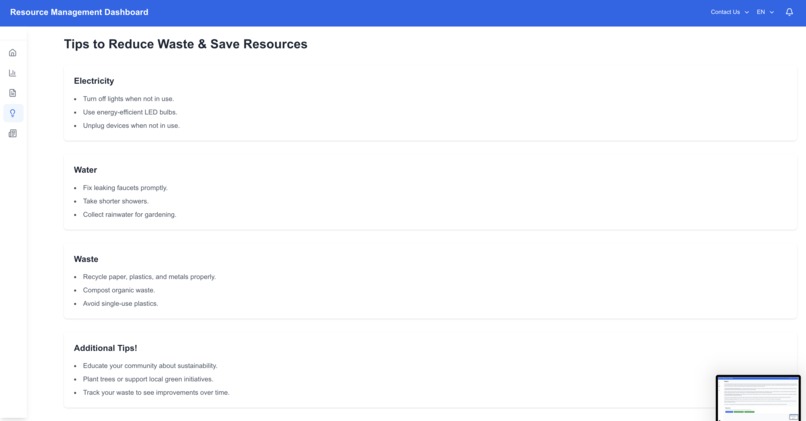 WasteWise - Resource Management Dashboard – screenshot 1
