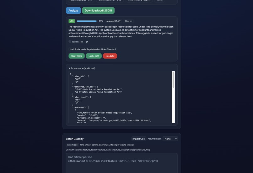 TriBIT's Geo-Compliance Detector – screenshot 2