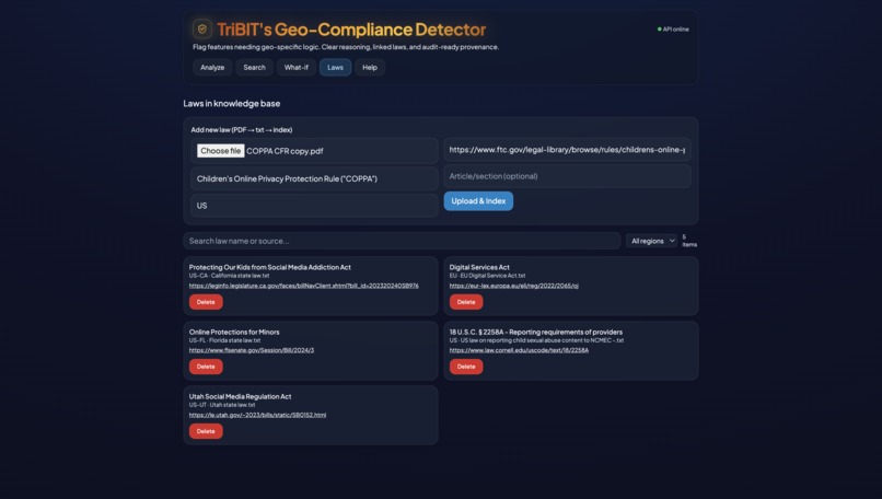 TriBIT's Geo-Compliance Detector – screenshot 6