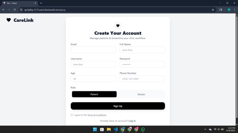Team 01 - CareLink – screenshot 6