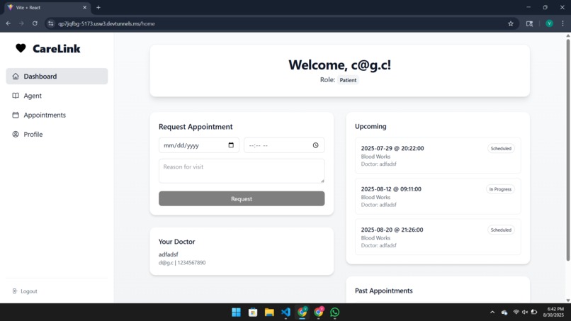 Team 01 - CareLink – screenshot 2