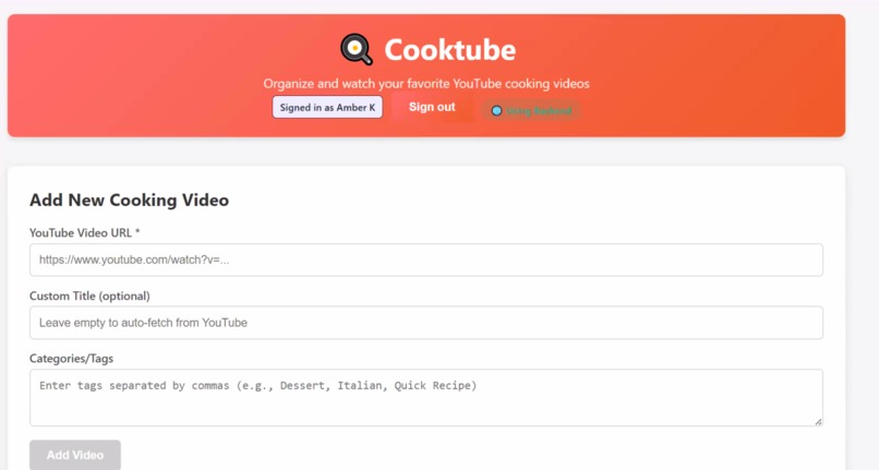 Cooktube – screenshot 1