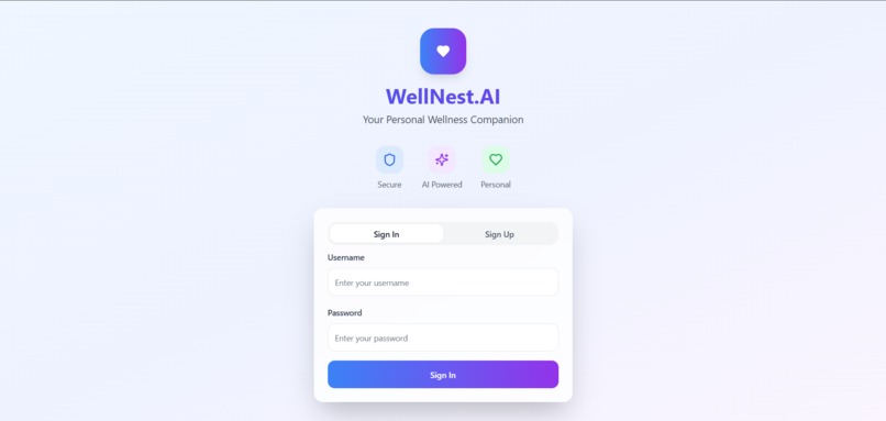 WellNest.AI - Your Personal Wellness Companion – screenshot 1