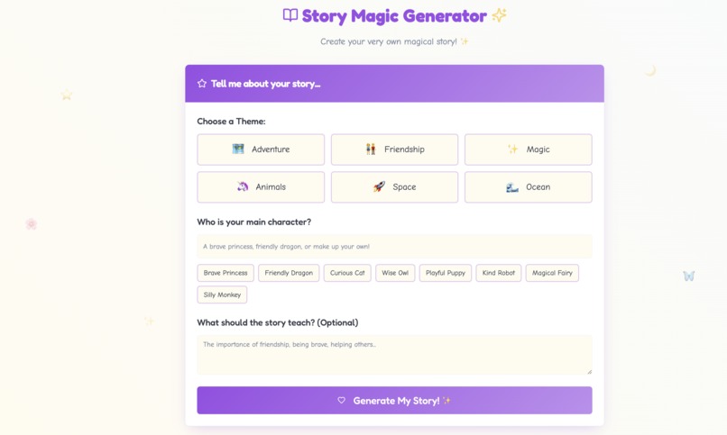 Kids Story Generator – screenshot 1