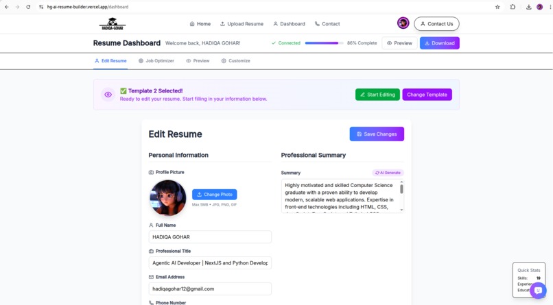HG-AI-Resume-Builder – screenshot 4