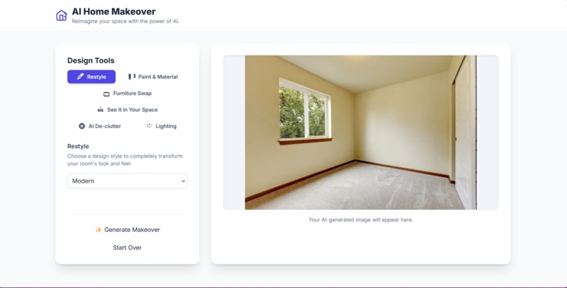 AI Home Makeover App – screenshot 2