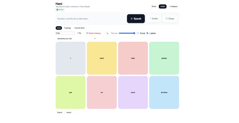 SpeakTiles – screenshot 1