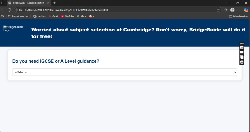 Bridgebuide ( A subject selection guide for CAIE) – screenshot 1