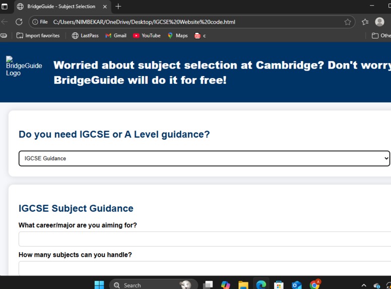 Bridgebuide ( A subject selection guide for CAIE) – screenshot 2