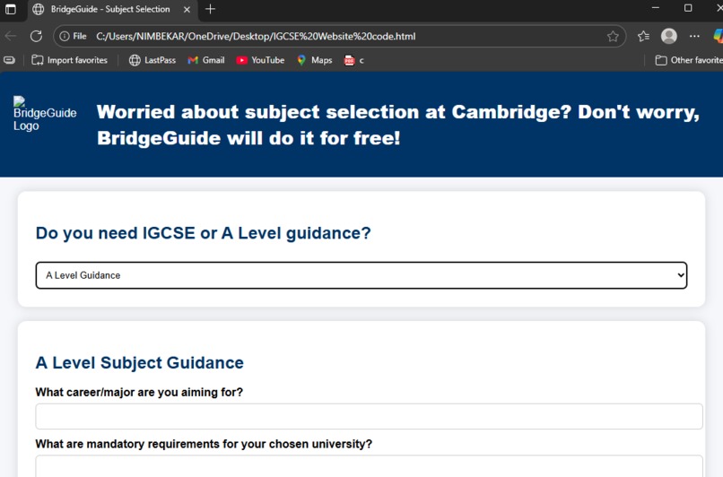 Bridgebuide ( A subject selection guide for CAIE) – screenshot 3