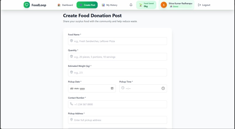 FoodLoop-Resure Food.Serve Communities  – screenshot 1