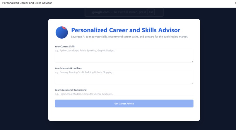 Personalized Career and Skills Advisor – screenshot 3