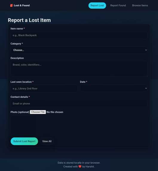 LOST & FOUND CAMPUS PORTAL  – screenshot 2