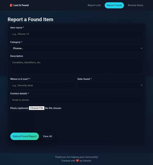 LOST & FOUND CAMPUS PORTAL  – screenshot 3