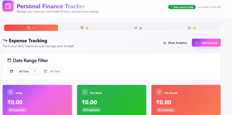 Expense Tracker App – screenshot 1