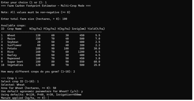 Farm Carbon Footprint Estimator – screenshot 2