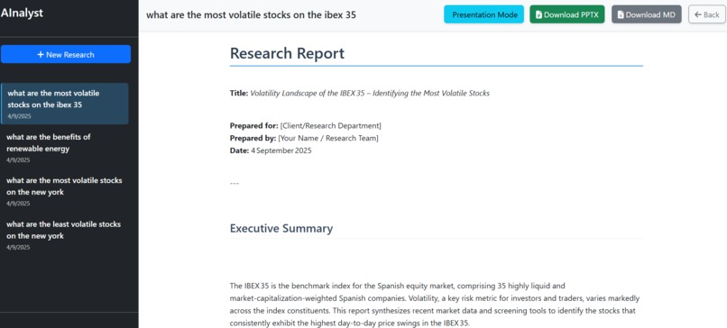 AInalyst – screenshot 1