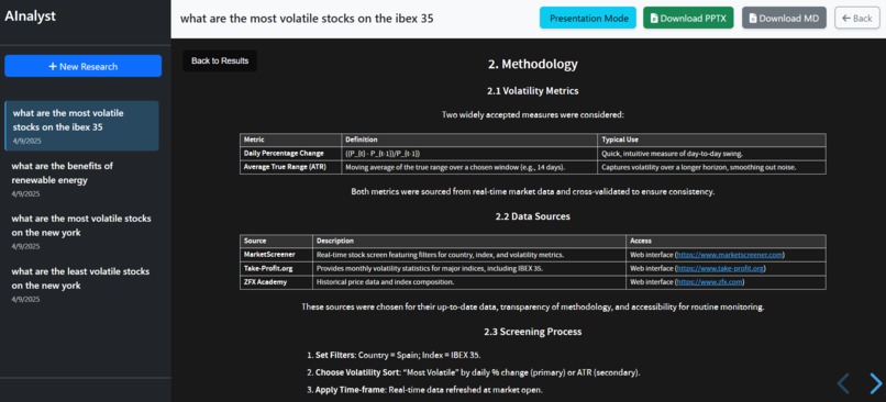 AInalyst – screenshot 2