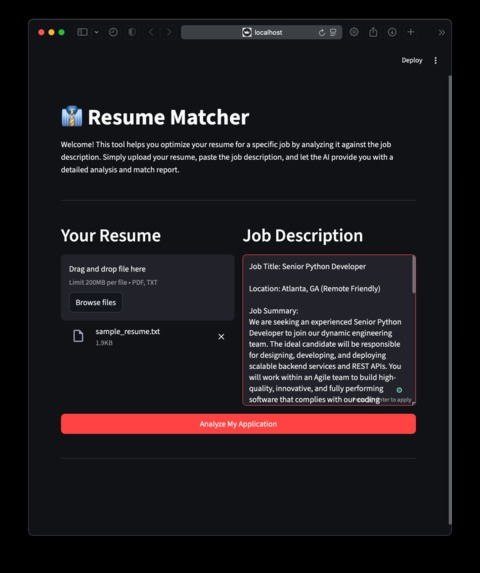 Resume Matcher – screenshot 2