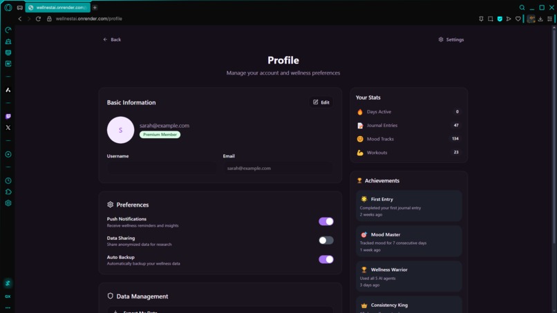 WellNest.AI - Your Personal Wellness Companion – screenshot 1