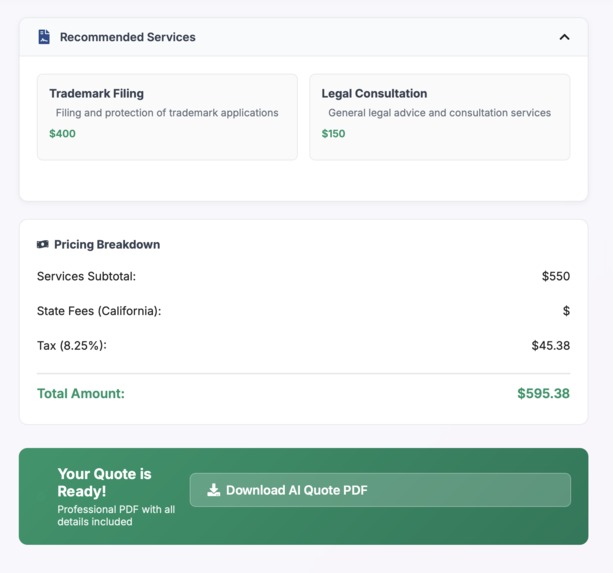 Legal Quote Pro – screenshot 1