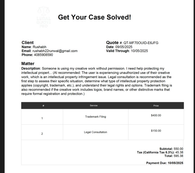 Legal Quote Pro – screenshot 2