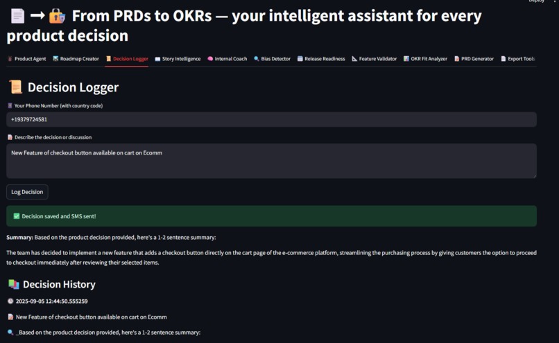 AI Product Assistant with Vonage SMS – screenshot 4