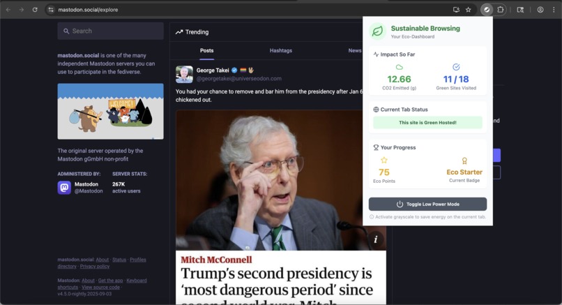 Sustainable Browser Tracker – screenshot 4