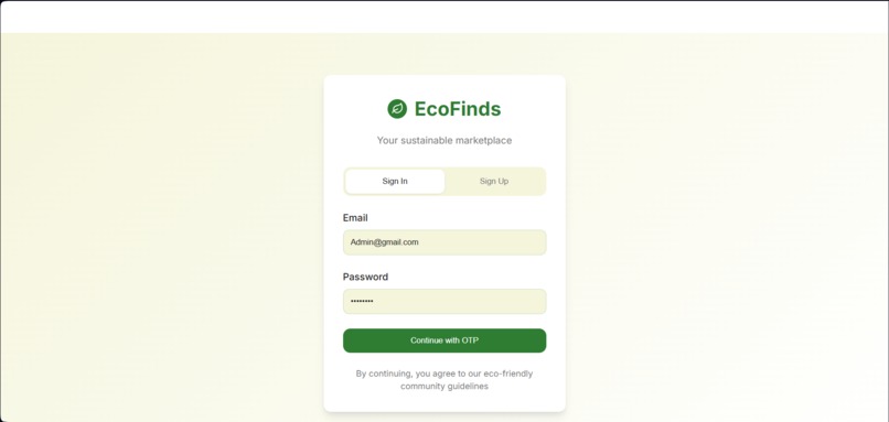EcoFinds - Sustainable Second-Hand Marketplace – screenshot 1