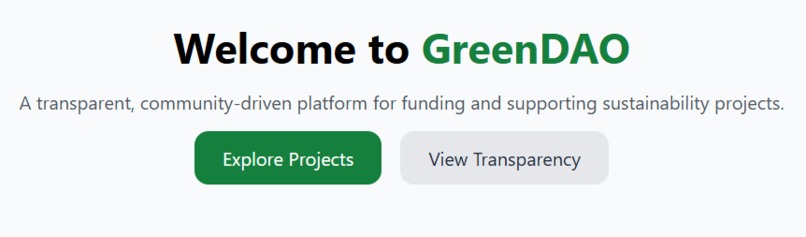 GreenDAO : A Decentralized Autonomous Organization – screenshot 3