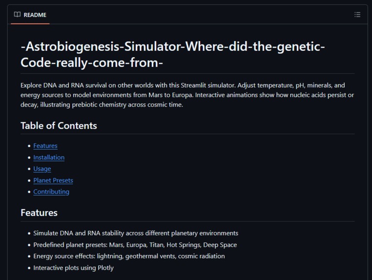Astrobiogenesis Simulator: Our Genetic Code's Origin – screenshot 1