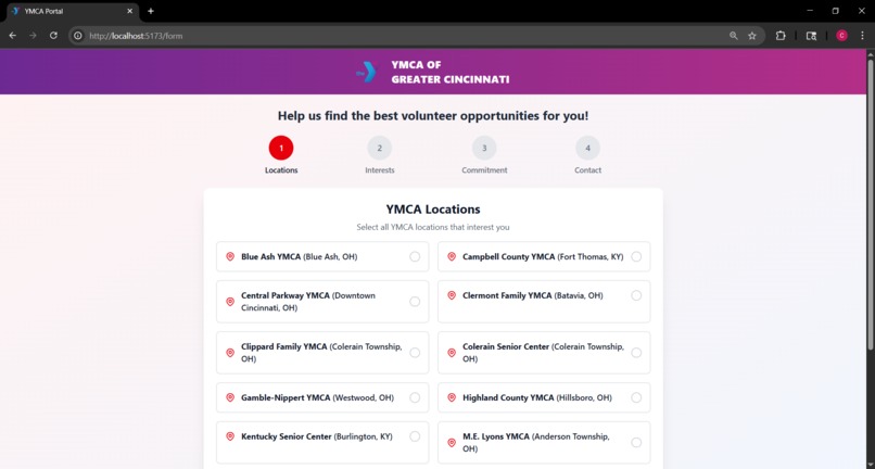 YMCA Volunteer Portal – screenshot 2