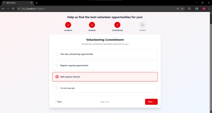 YMCA Volunteer Portal – screenshot 3