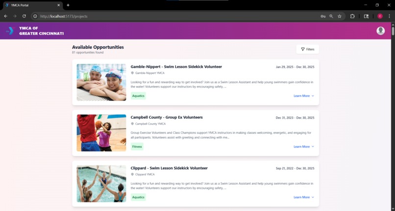 YMCA Volunteer Portal – screenshot 8