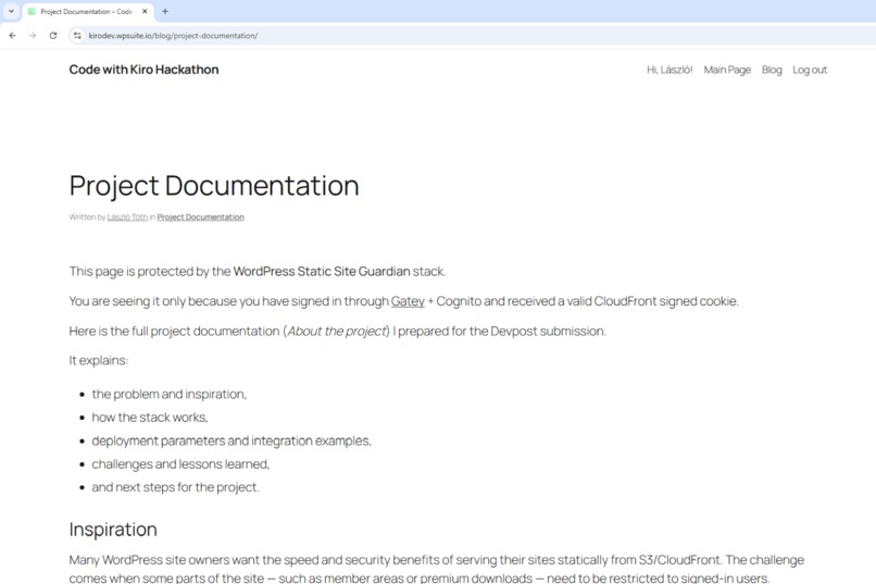 WordPress Static Site Guardian – screenshot 3