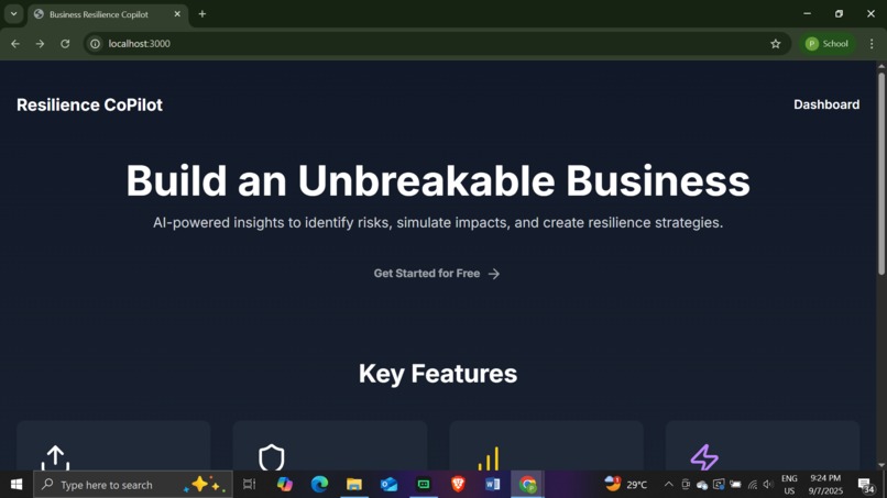 BuResCop (Business Resilience Copilot) – screenshot 1